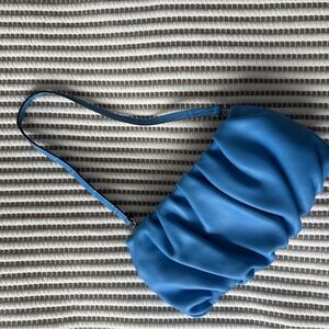 Staud Blue Ruched Shoulder Bag - Women's Fashion Purse